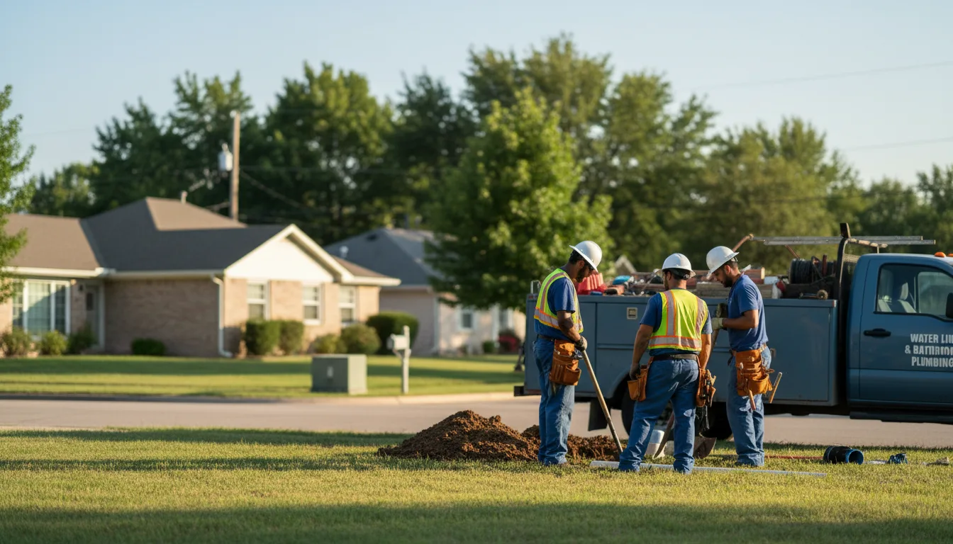 Residential water line and bathroom plumbing service in Garfield, AR